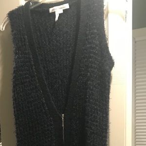 Long zipper sweater vest